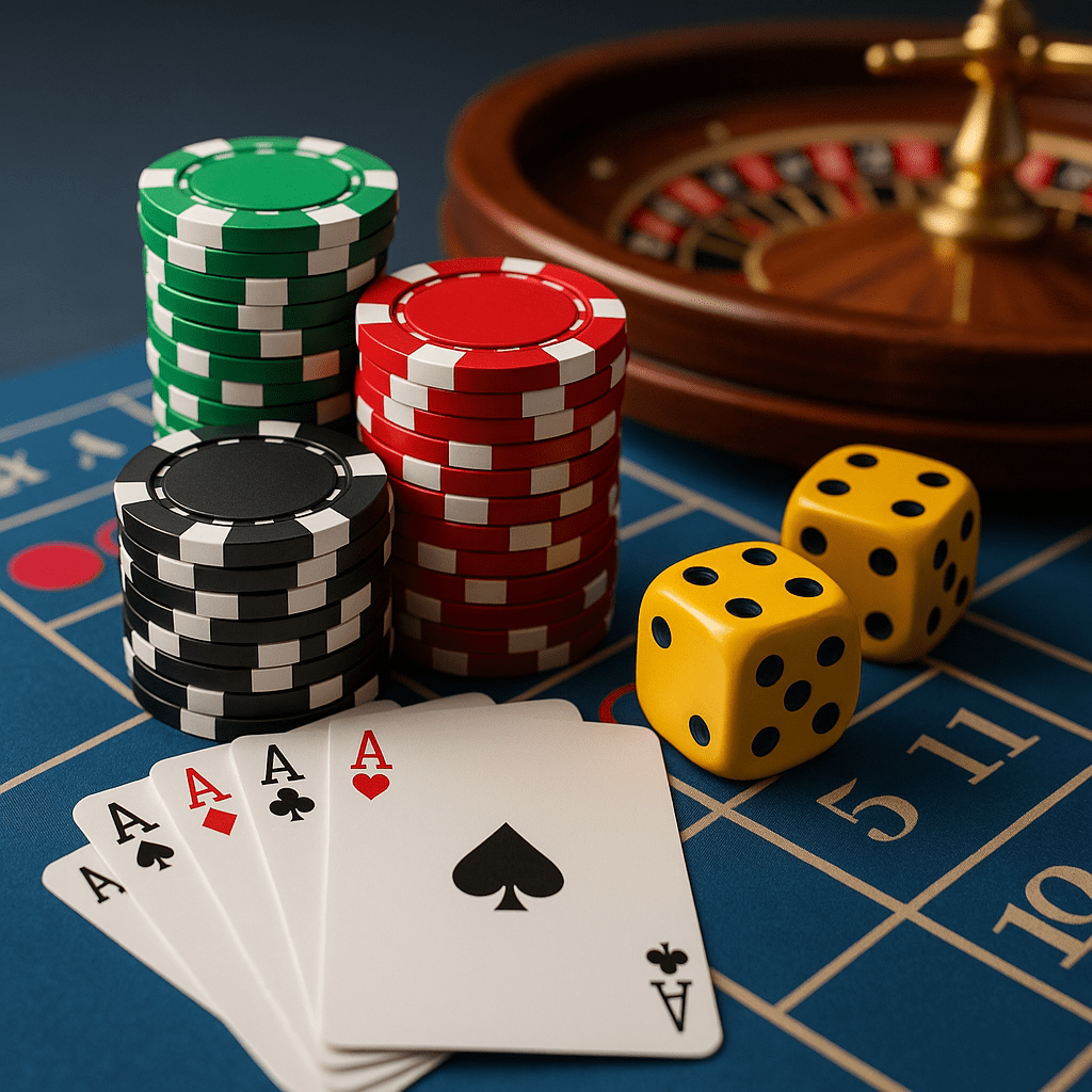 TU娛樂城專欄2025娛樂城玩家晉級攻略:從新手到高手的蛻變之路! 1 3D風格呈現的娛樂城場景,展示輪盤、撲克牌與金色光影效果,象徵線上賭場中的遊戲氛圍與晉級過程